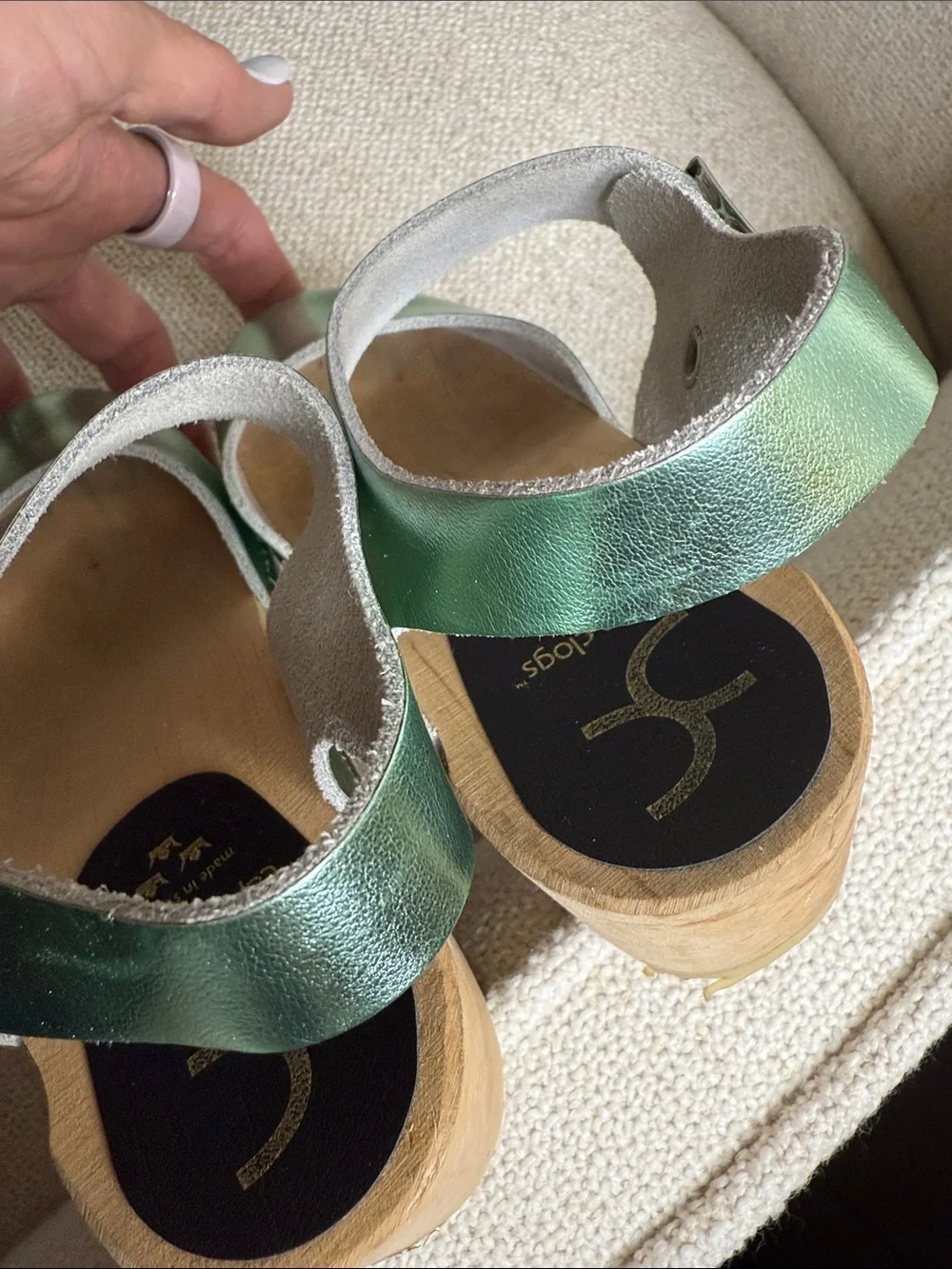 Cape Clogs Kids Metallic Green Mary Jane Dress Clog kids 12